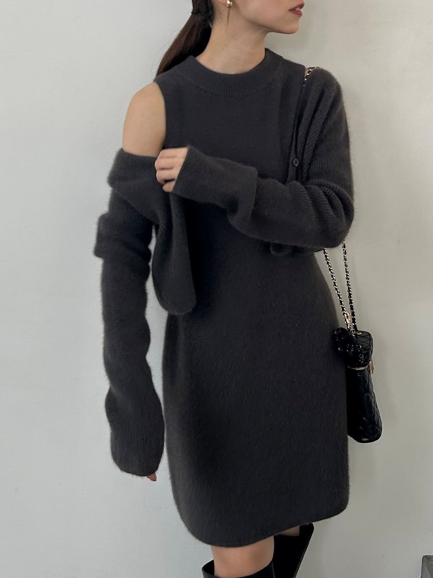 SNIDEL「ラクーン畦ショートカーディガン」|カーディガン|