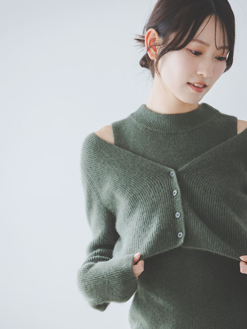 SNIDEL「ラクーン畦ショートカーディガン」|カーディガン|KKI