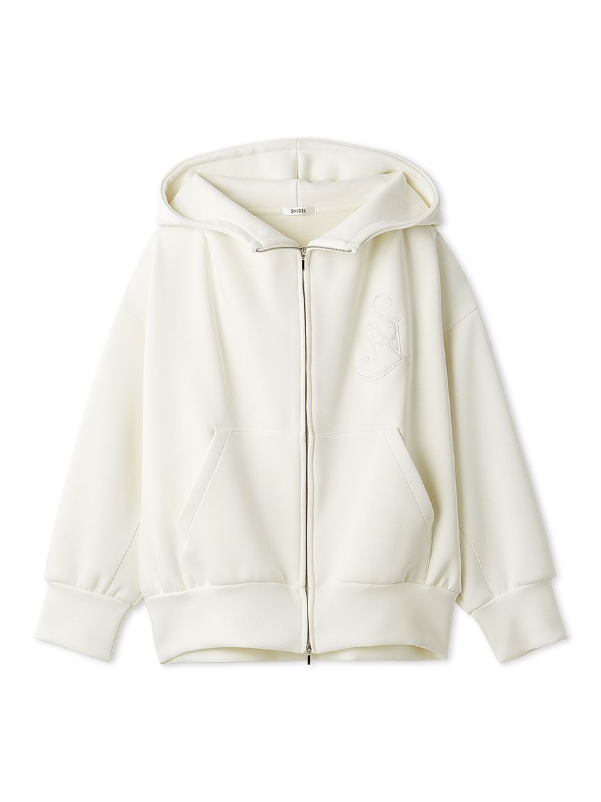 SNIDEL「エンブレムボンディングパーカー」|パーカー|WHT