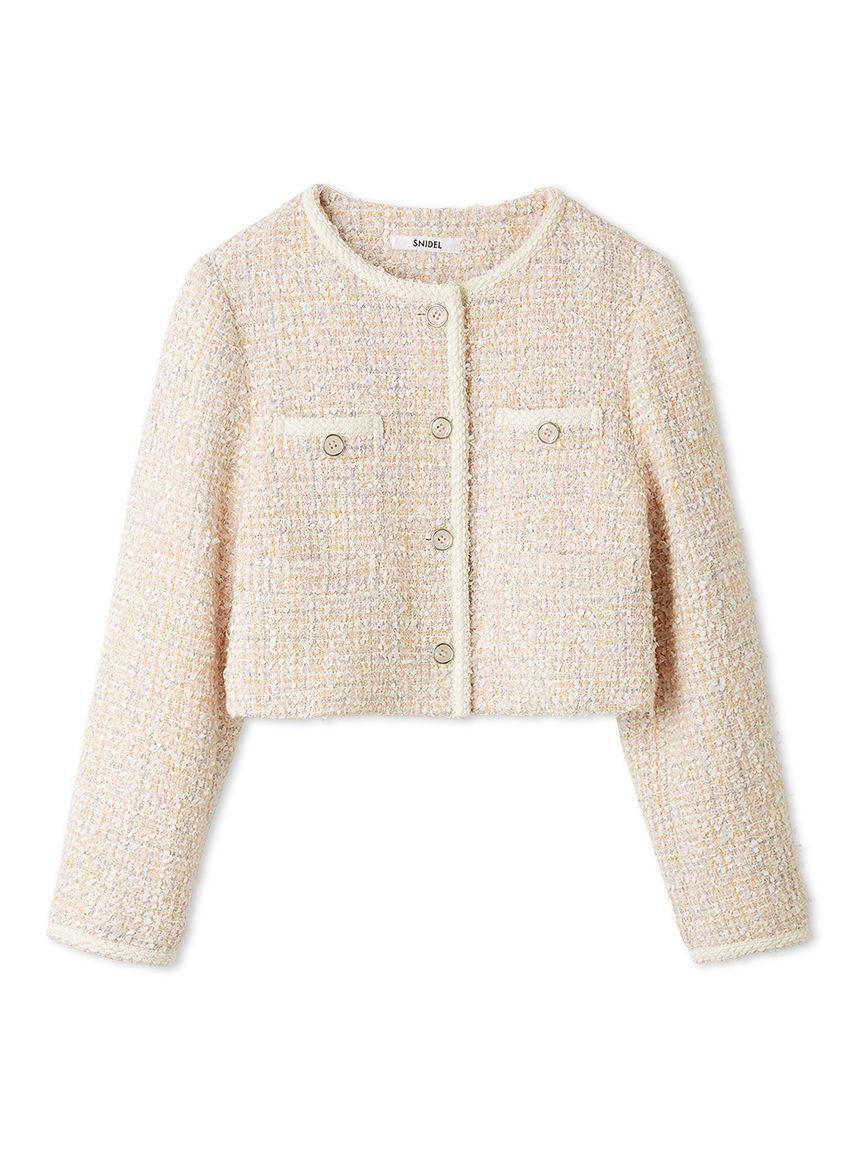 SNIDEL「ツイードジャケット」|ノーカラージャケット|MIX