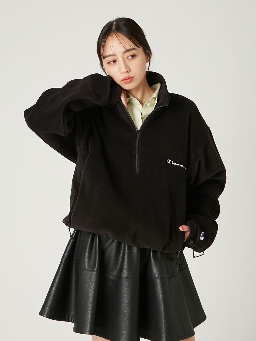 FRAY I.D「【FRAY I.D｜Champion】フリースハーフジッププルオーバー」|Tシャツ・カットソー|