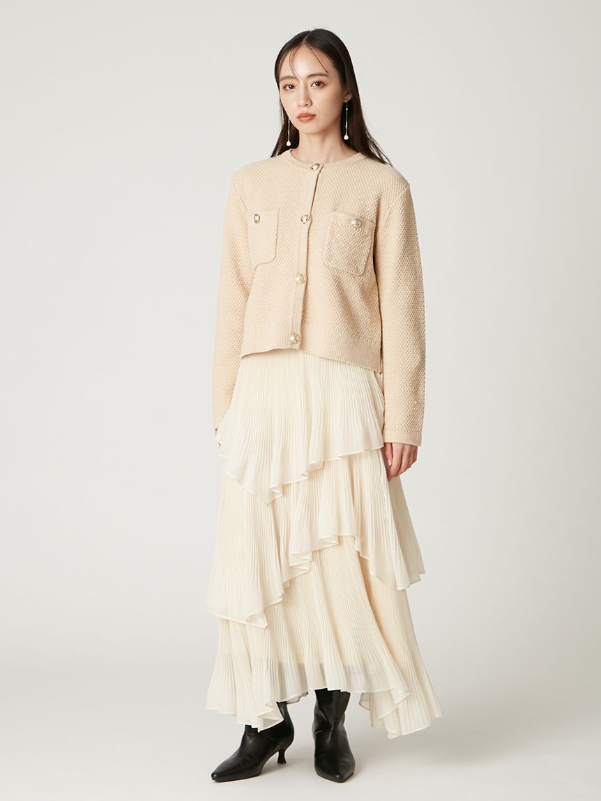 FRAY I.D「金釦コンパクトニットツイードカーディガン」|カーディガン|