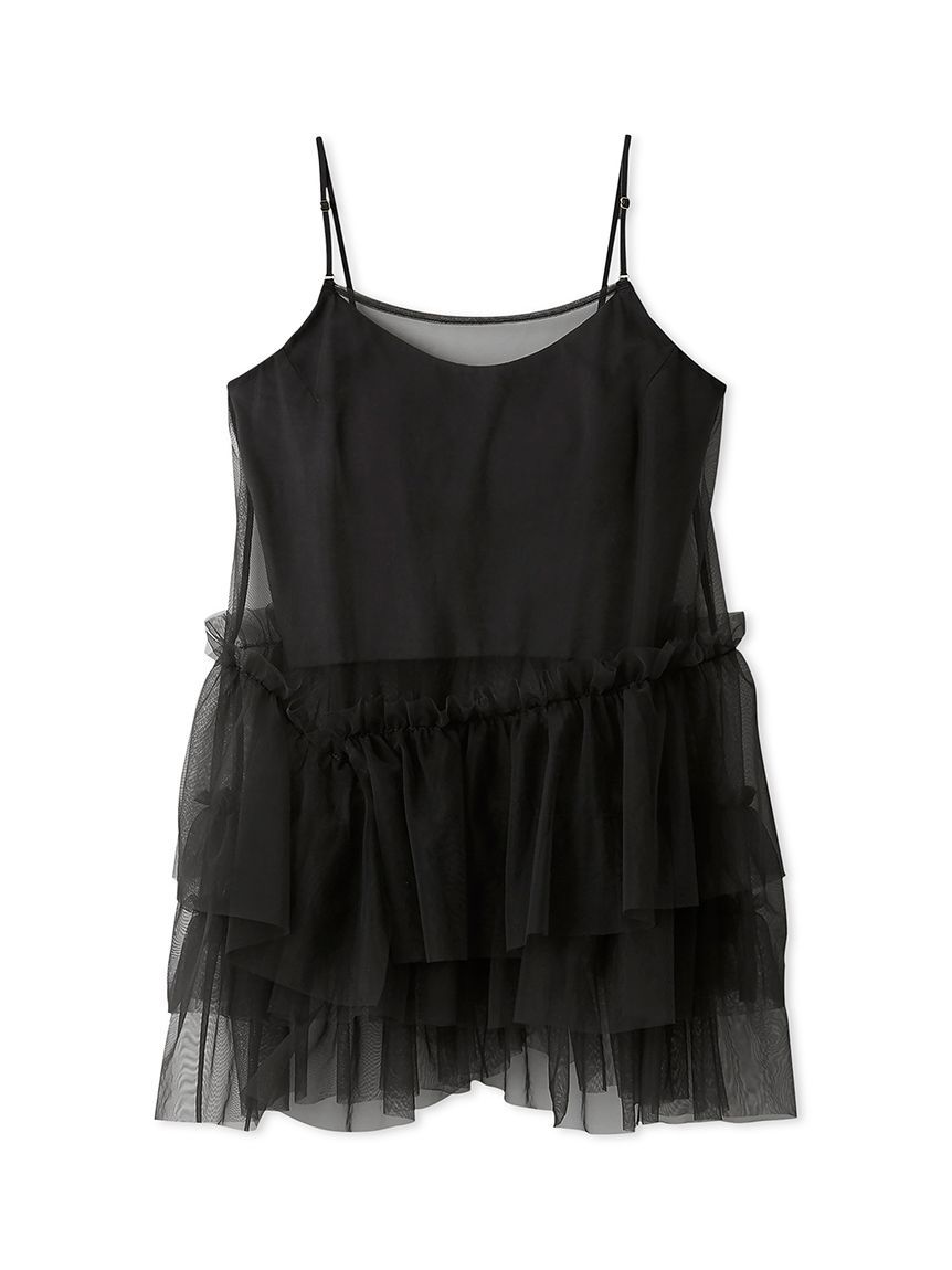 LILY BROWN Lingerie「【LILY BROWN Lingerie】カップ付フリルチュールキャミ」|キャミソール|