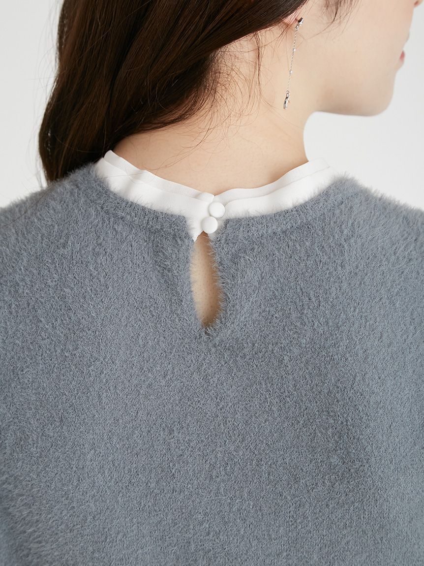 CELFORD「ボウタイリボンアーガイルニットプルオーバー」|ニット・セーター|