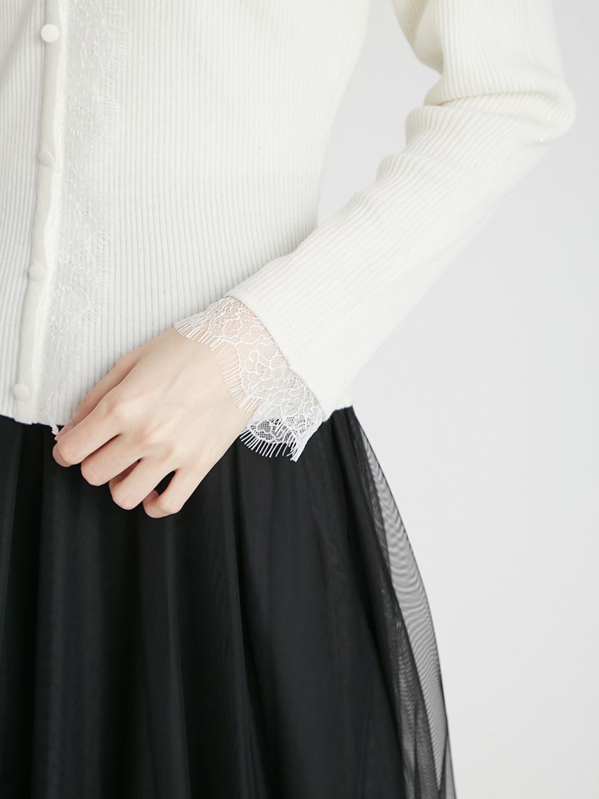 CELFORD「レーストリムニットプルオーバー」|ニット・セーター|