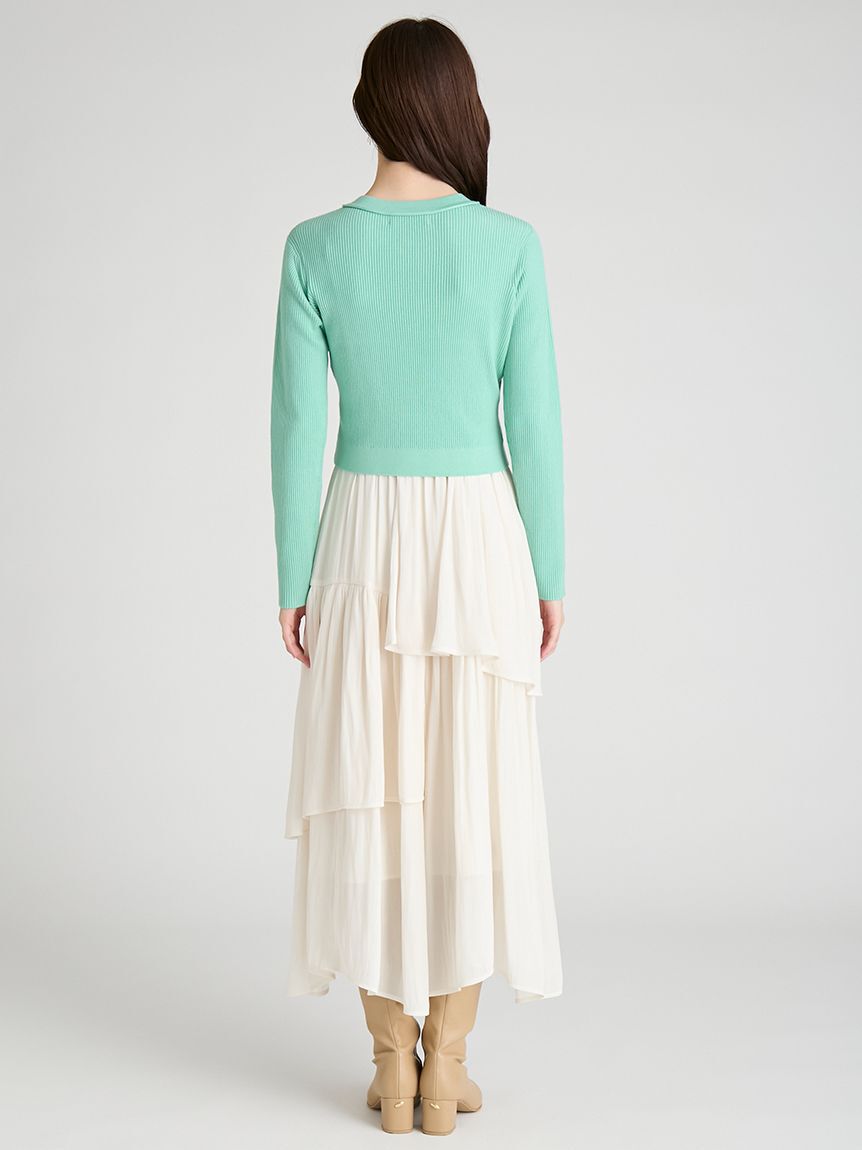 CELFORD「アシメヘムドレス＆トリムリブカーデ」|ワンピース|