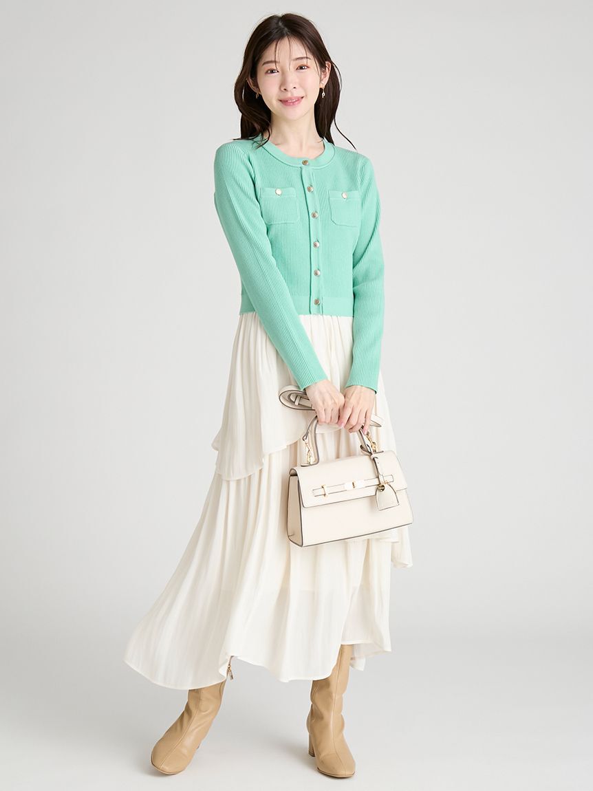 CELFORD「アシメヘムドレス＆トリムリブカーデ」|ワンピース|