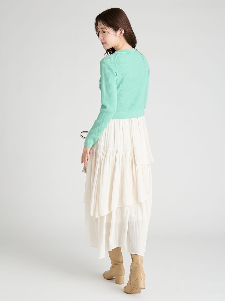 CELFORD「アシメヘムドレス＆トリムリブカーデ」|ワンピース|