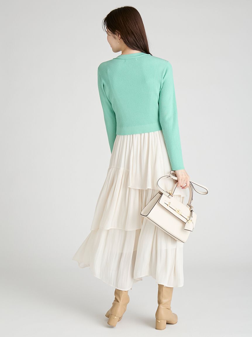 CELFORD「アシメヘムドレス＆トリムリブカーデ」|ワンピース|