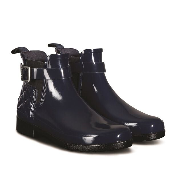  「REFINED GLOSS QUILT CHELSEA」|ショートブーツ|NVY