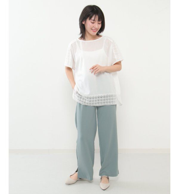 ikka「レース切り替えTブラウス」|シャツ・ブラウス|