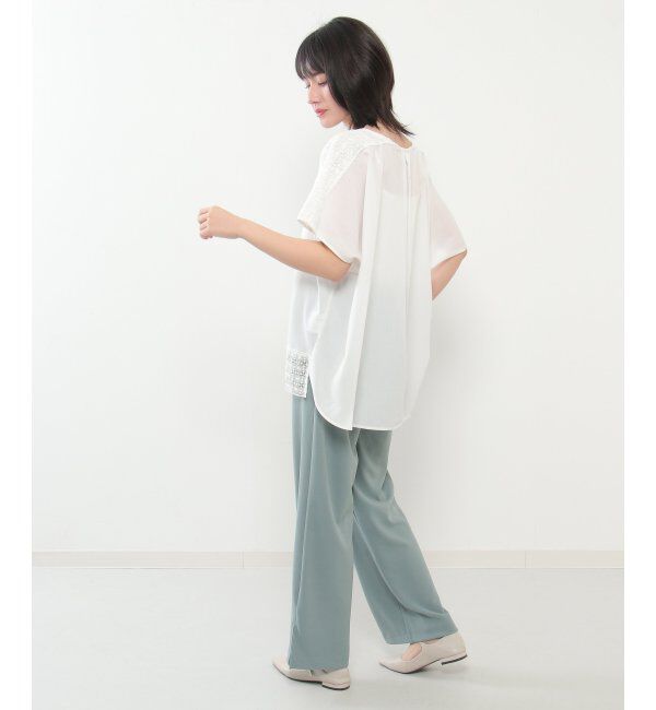 ikka「レース切り替えTブラウス」|シャツ・ブラウス|