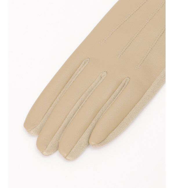 ikka「エコレザーライン入りグローブ」|手袋|