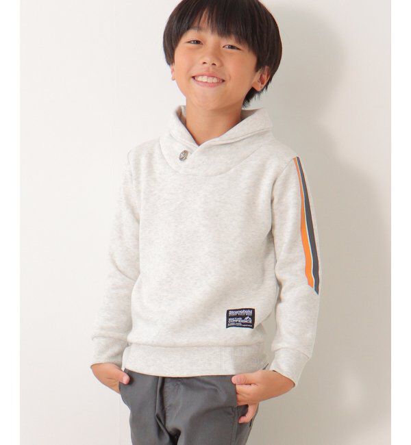 ikka kids「裏起毛袖ラインショールトレーナー（120~160cm）」|Tシャツ・カットソー|