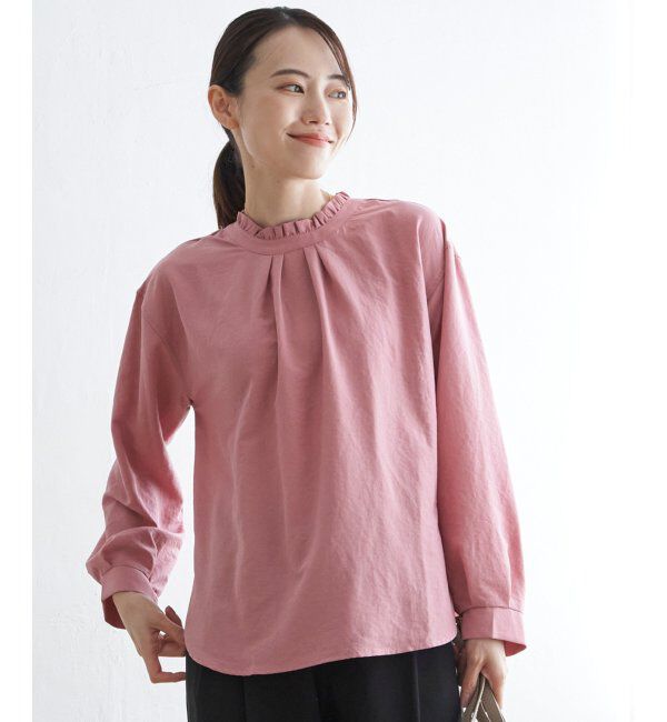 ikka「襟フリル2WAYブラウス」|シャツ・ブラウス|ローズピンク
