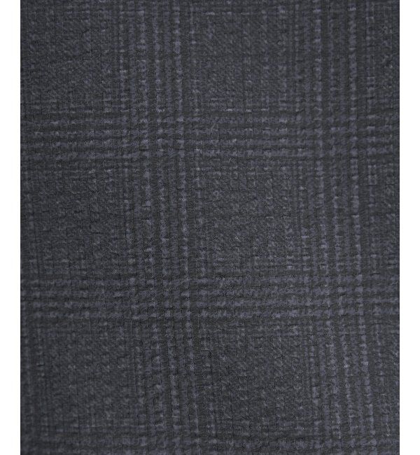 IKKA LOUNGE「【セットアップ対応】ブラックドットサッカーライトジャケット」|テーラードジャケット|