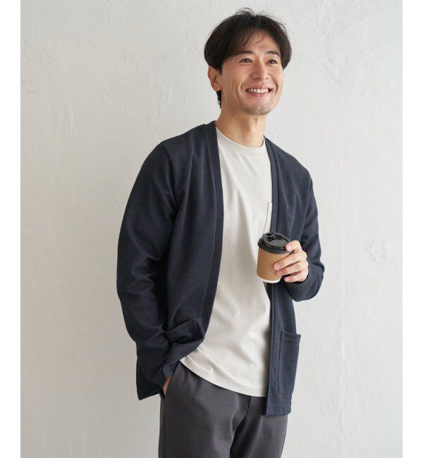 ikka「ＷフェイスＤＲＹカノコカーデ」|カーディガン|ネイビーブルー