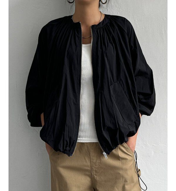 Lbc with Life「ワッシャーナイロンブルゾン」|ブルゾン・スタジャン|ブラック