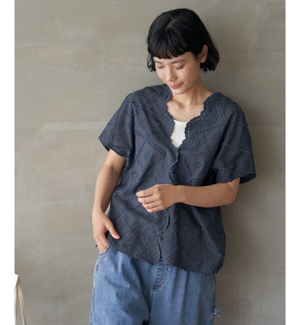 Lbc with Life「フリンジスカラップレースカーデＢＬ」|シャツ・ブラウス|