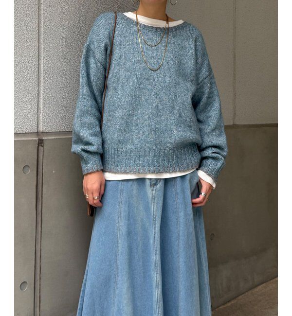 Lbc with Life「ラメノットヤーンハイショクニットPO」|カーディガン|ブルー