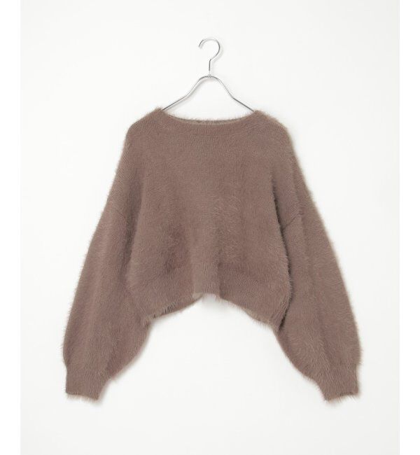 VENCE share style「フェザーヤーンショートニット」|ニット・セーター|ブラウン