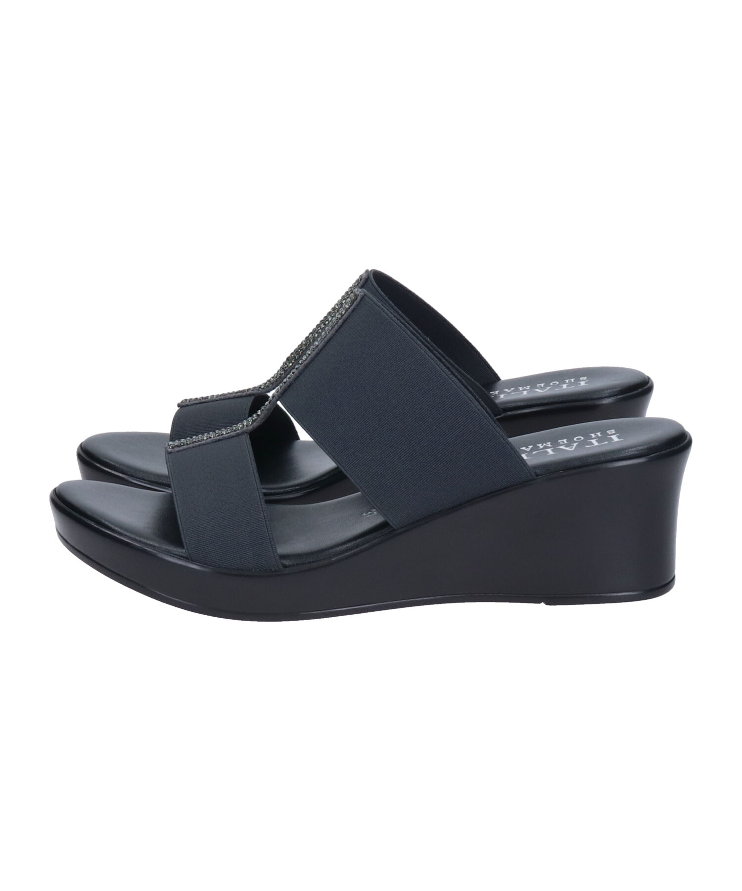 IMPORT SELECT「【ITALIAN SHOEMAKERS】厚底ラインストーンエラスティックサンダル(952322)」|サンダル|
