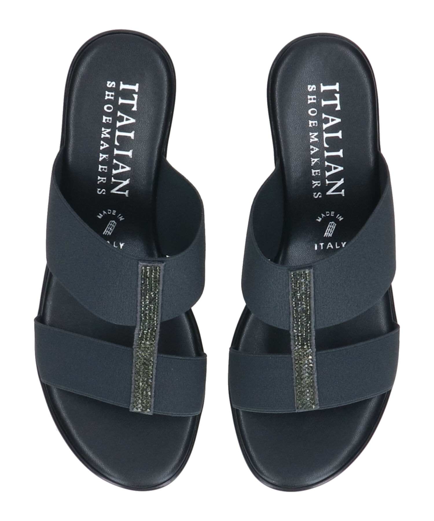 IMPORT SELECT「【ITALIAN SHOEMAKERS】厚底ラインストーンエラスティックサンダル(952322)」|サンダル|