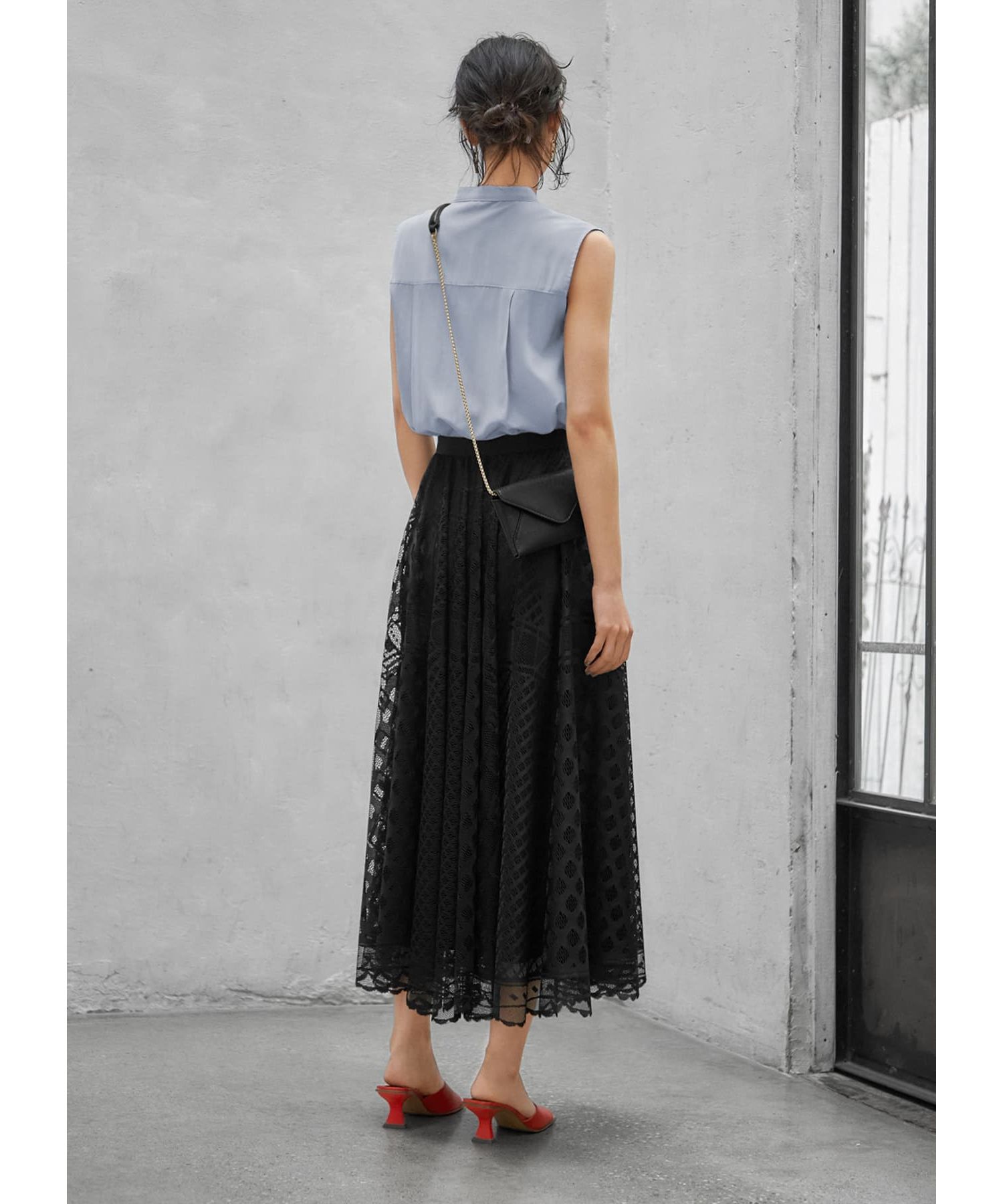 STYLE DELI「しなやかなノースリーブ比翼シャツブラウス」|シャツ・ブラウス|