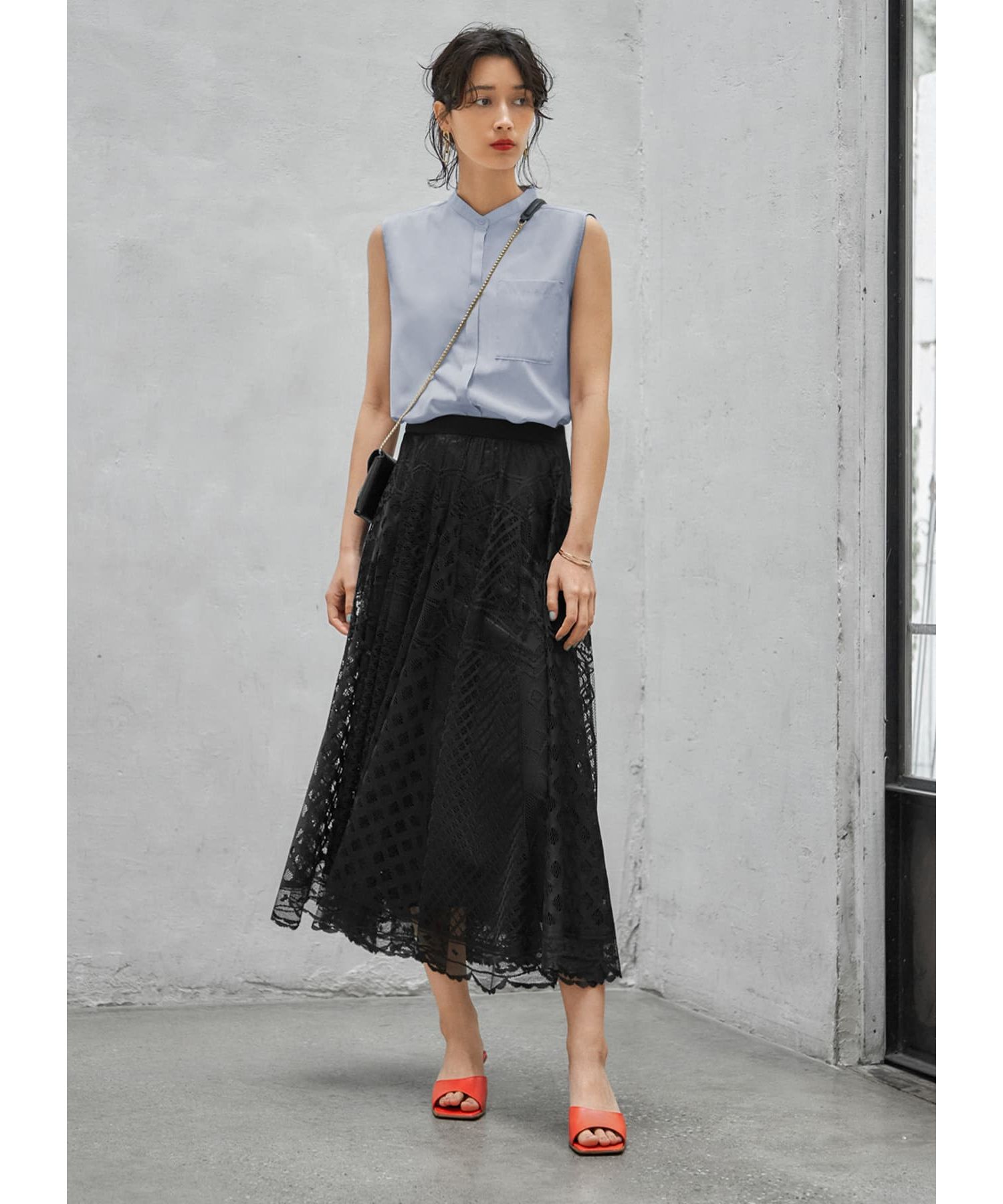 STYLE DELI「しなやかなノースリーブ比翼シャツブラウス」|シャツ・ブラウス|