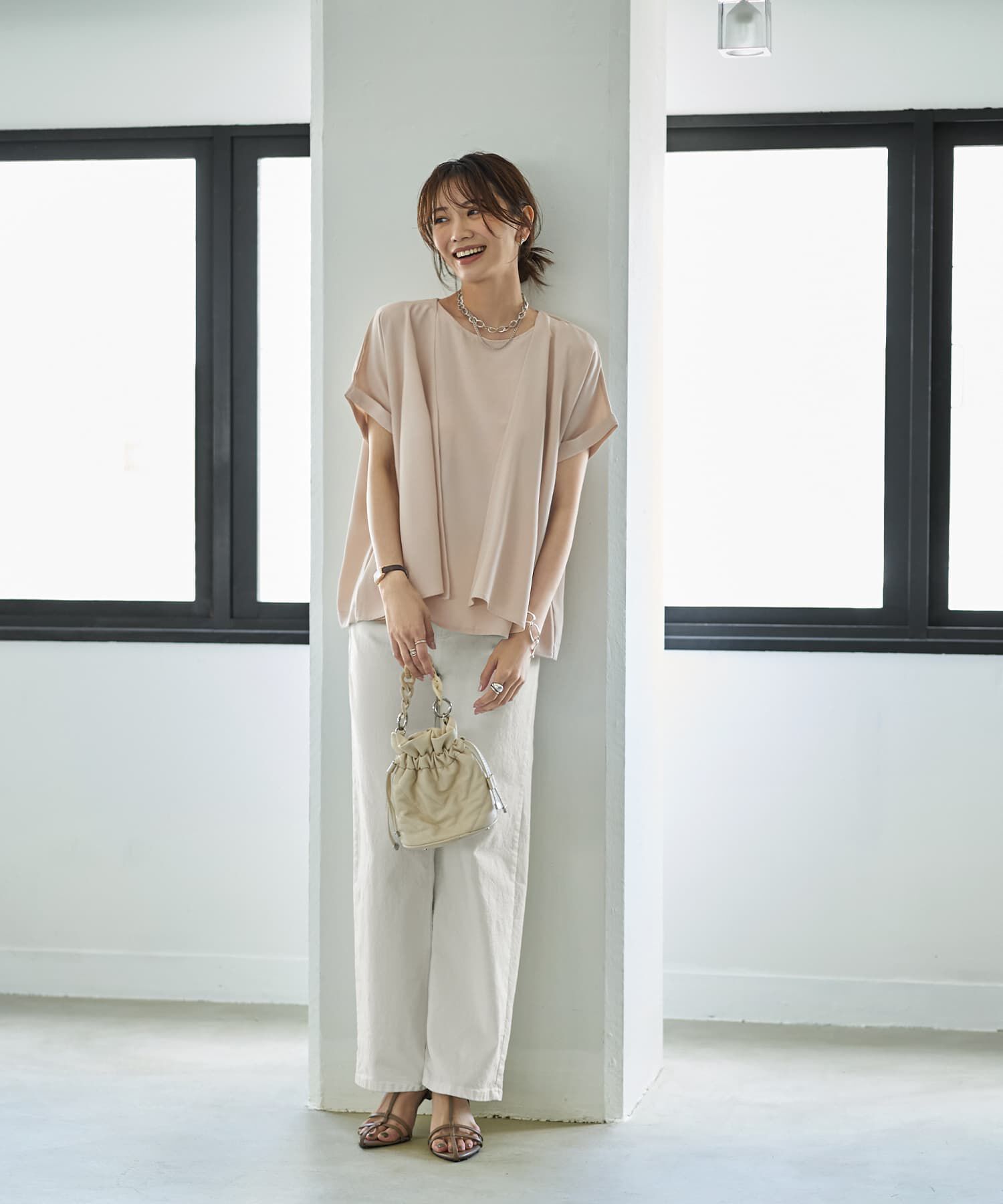 STYLE DELI「セットレイヤード風ドレープブラウス」|シャツ・ブラウス|