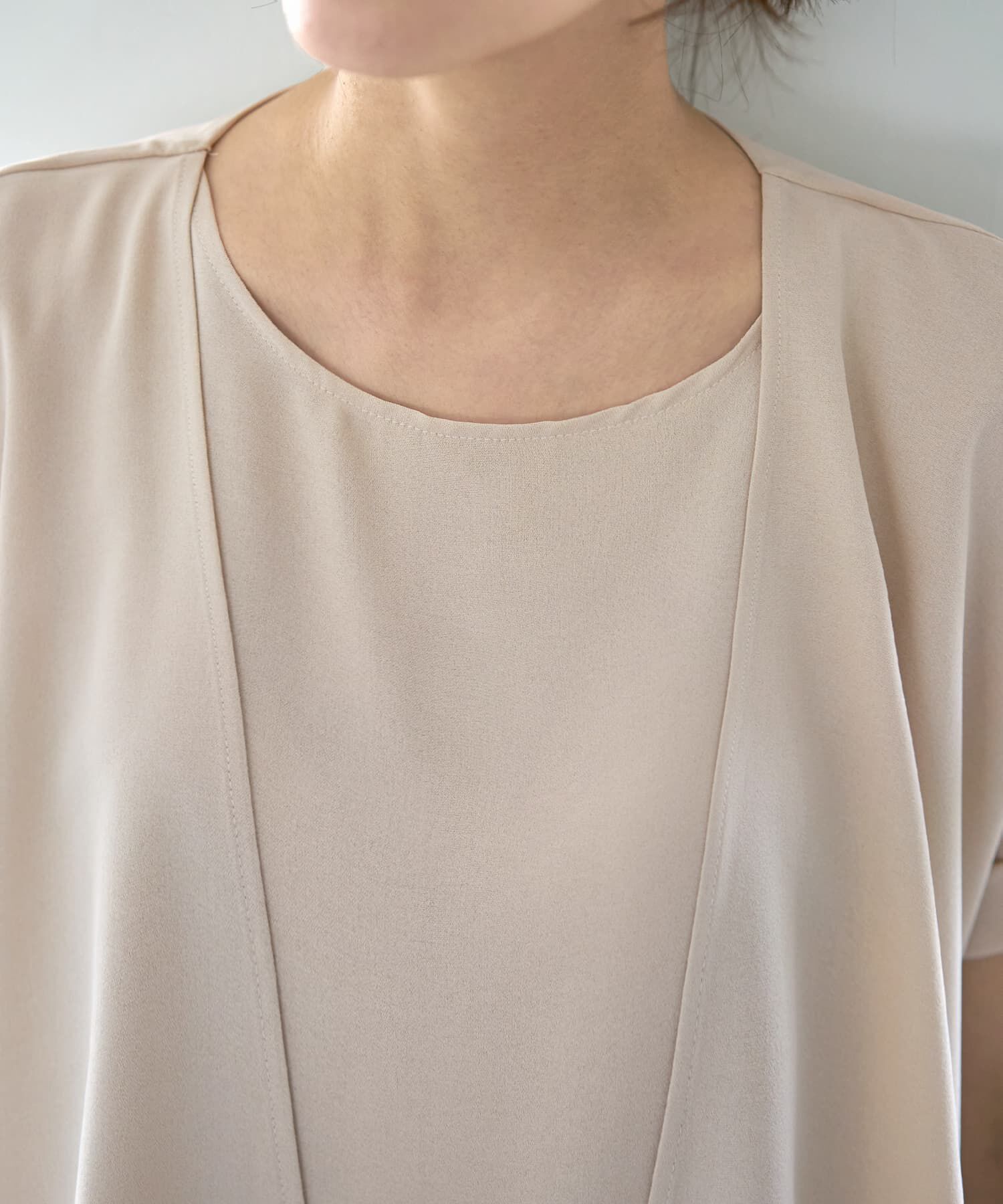 STYLE DELI「セットレイヤード風ドレープブラウス」|シャツ・ブラウス|