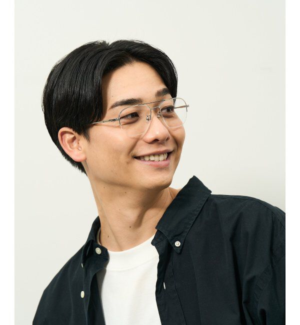  「ウェリントン型 メガネ | ダブルブリッジ メタル 伊達メガネ ユニセックス TRAD レンズ交換券付」|メガネ|