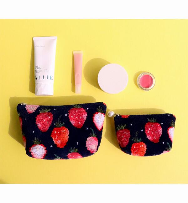 LOVERARY BY FEILER「ストロベリードット　コスメポーチ　L/STD-223011」|ポーチ|
