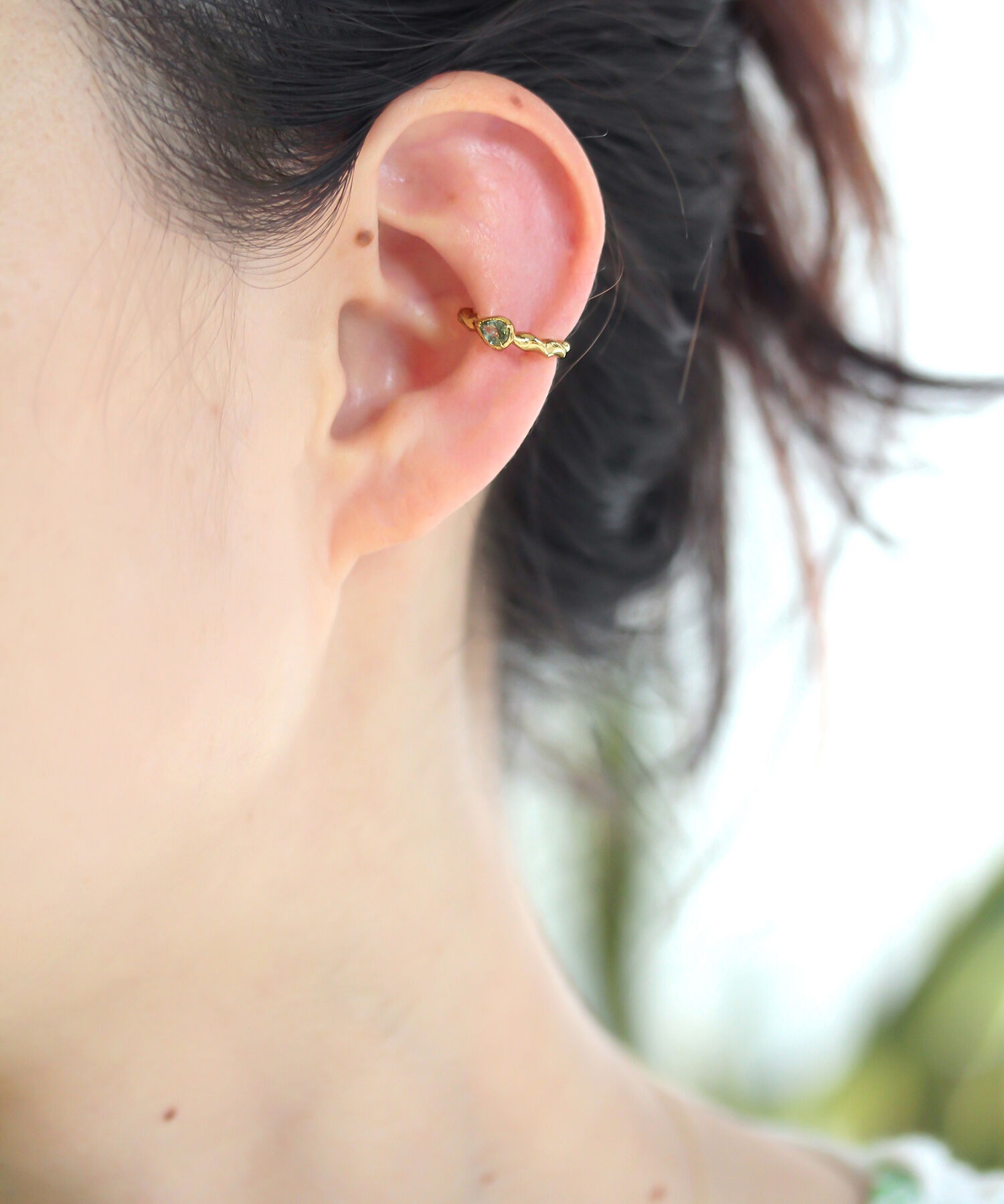  「silver925 プチグリーンサファイア イヤーカフ (ニッケルフリー)」|イヤーカフ|