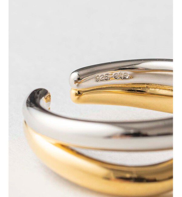 ete「バイカラー ダブルリングカフ」|リング|