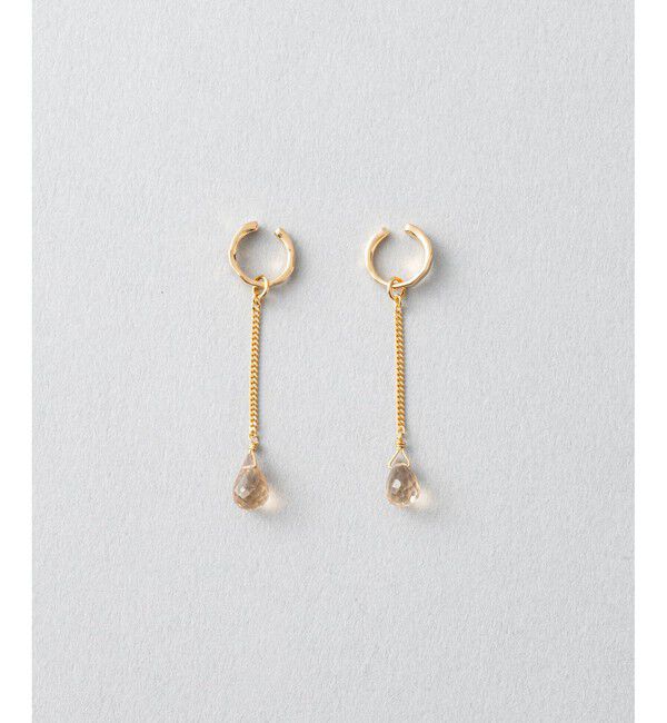 ete「ナチュラルストーン チェーン イヤリング」|イヤリング|イエローゴールド