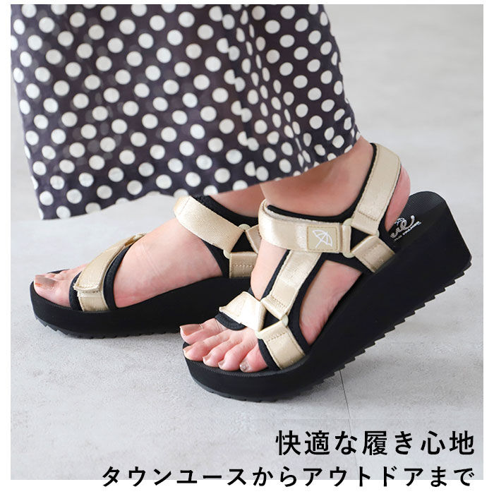 BACKYARD FAMILY「アーノルドパーマー サンダル 通販 スポーツサンダル レディース 厚底 ウェッジソール 歩きやすい」|サンダル|