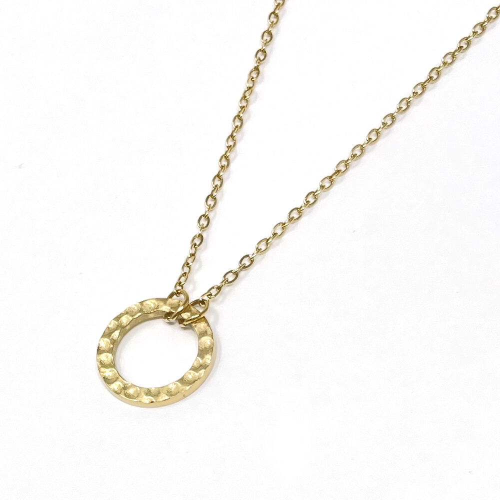 BACKYARD FAMILY「ネックレス サージカルステンレス ジュエリー 通販 ステンレス アクセサリー 槌目 きれいめ」|その他|ゴールド2