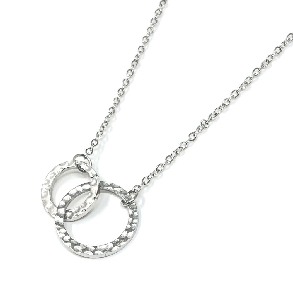 BACKYARD FAMILY「ネックレス サージカルステンレス ジュエリー 通販 ステンレス アクセサリー 槌目 きれいめ」|その他|シルバー1