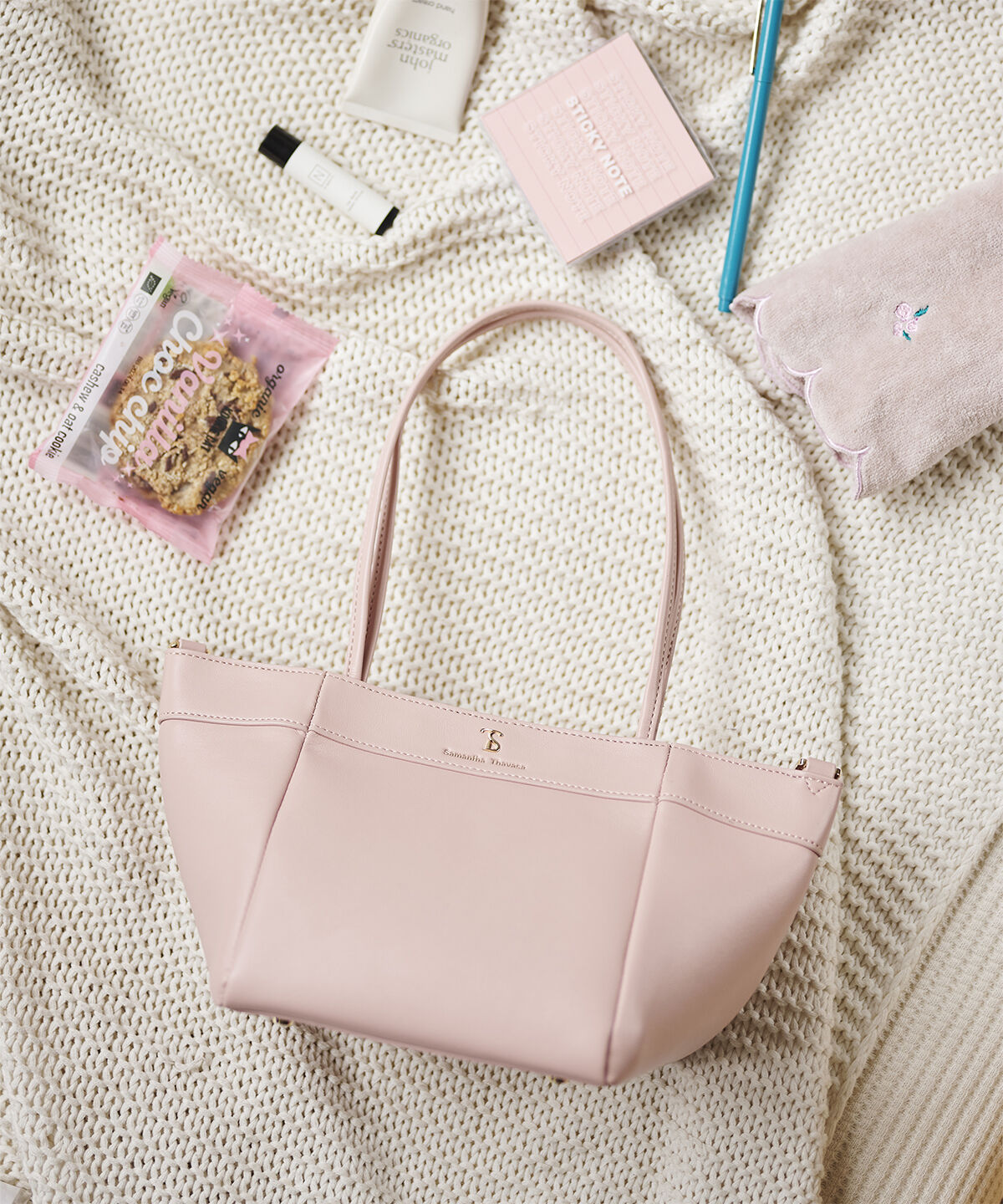 Samantha Thavasa「スリムハンドルトートバッグ 小サイズ」|トートバッグ|ﾋﾟﾝｸﾍﾞｰｼﾞｭ
