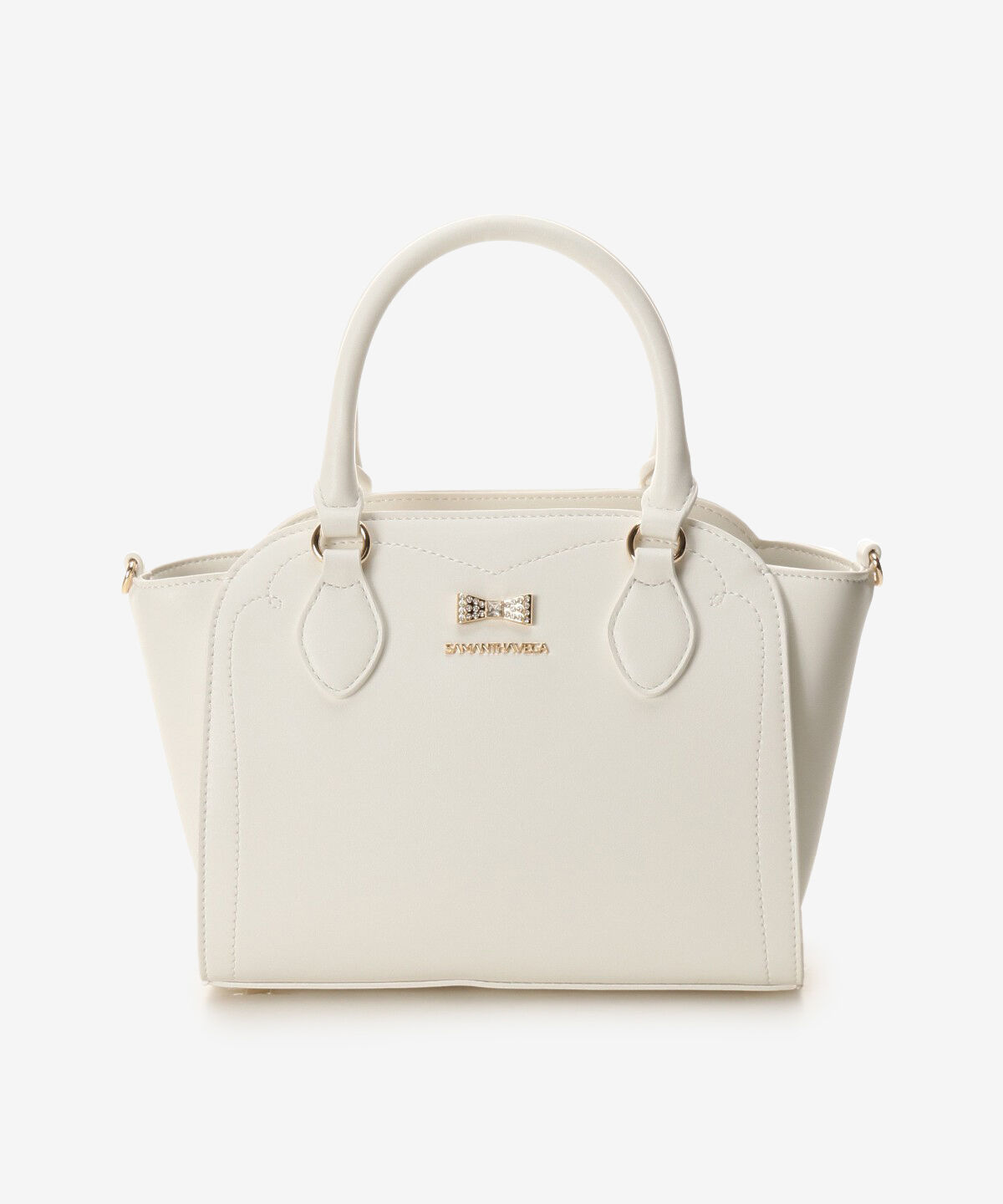 Samantha Vega「ビジューリボントートバッグ」|ハンドバッグ|ホワイト