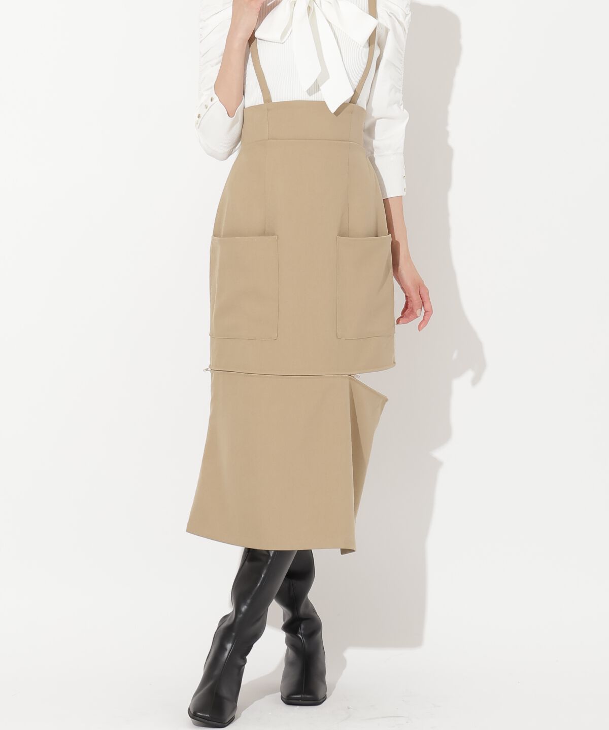 アンドクチュール「サスペ付き2wayスカート」|タイト|