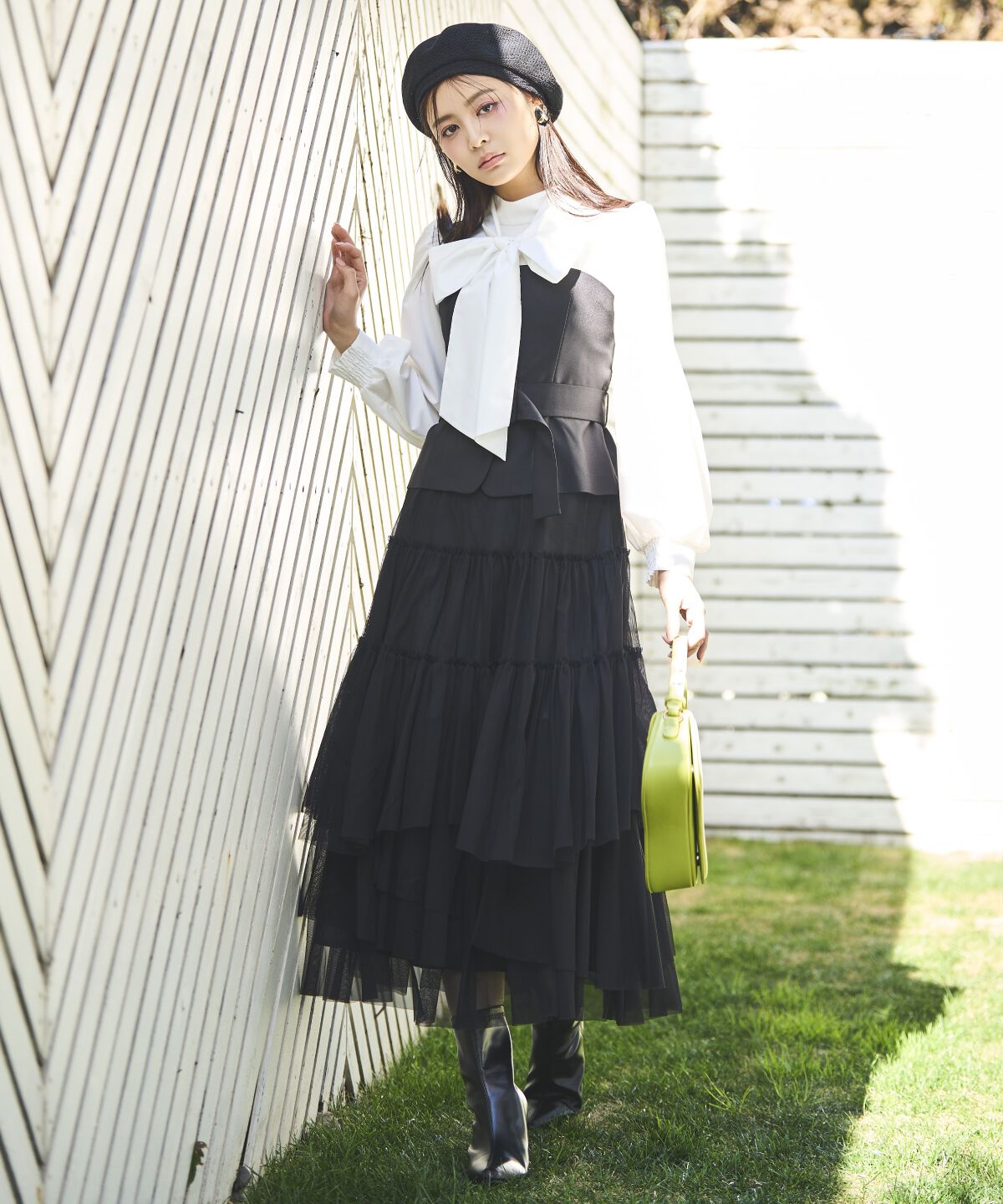 アンドクチュール「ビスチェ切替ドッキングワンピース」|ワンピース|