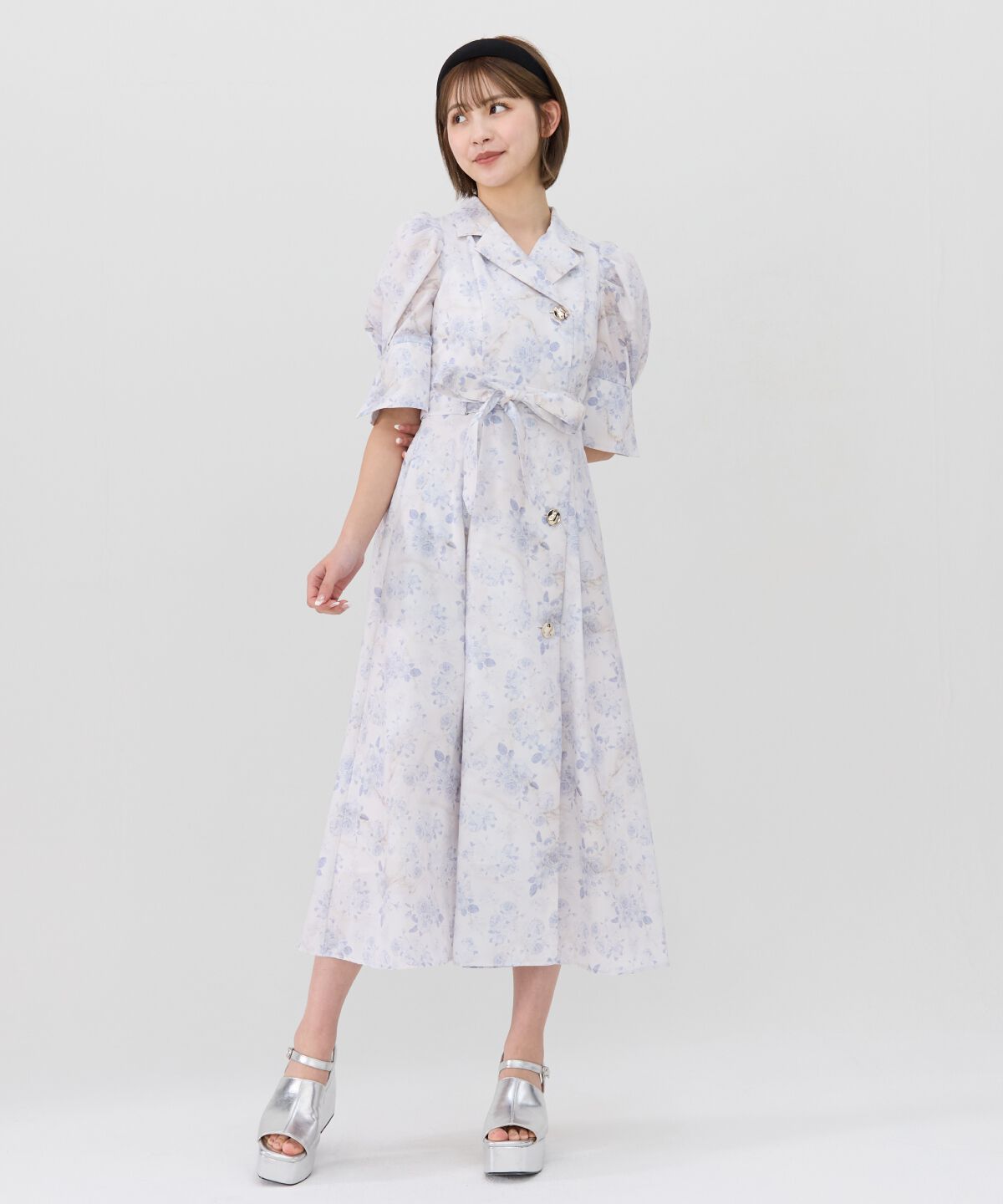 REDYAZEL「ローズプリントロングワンピース」|ワンピース|