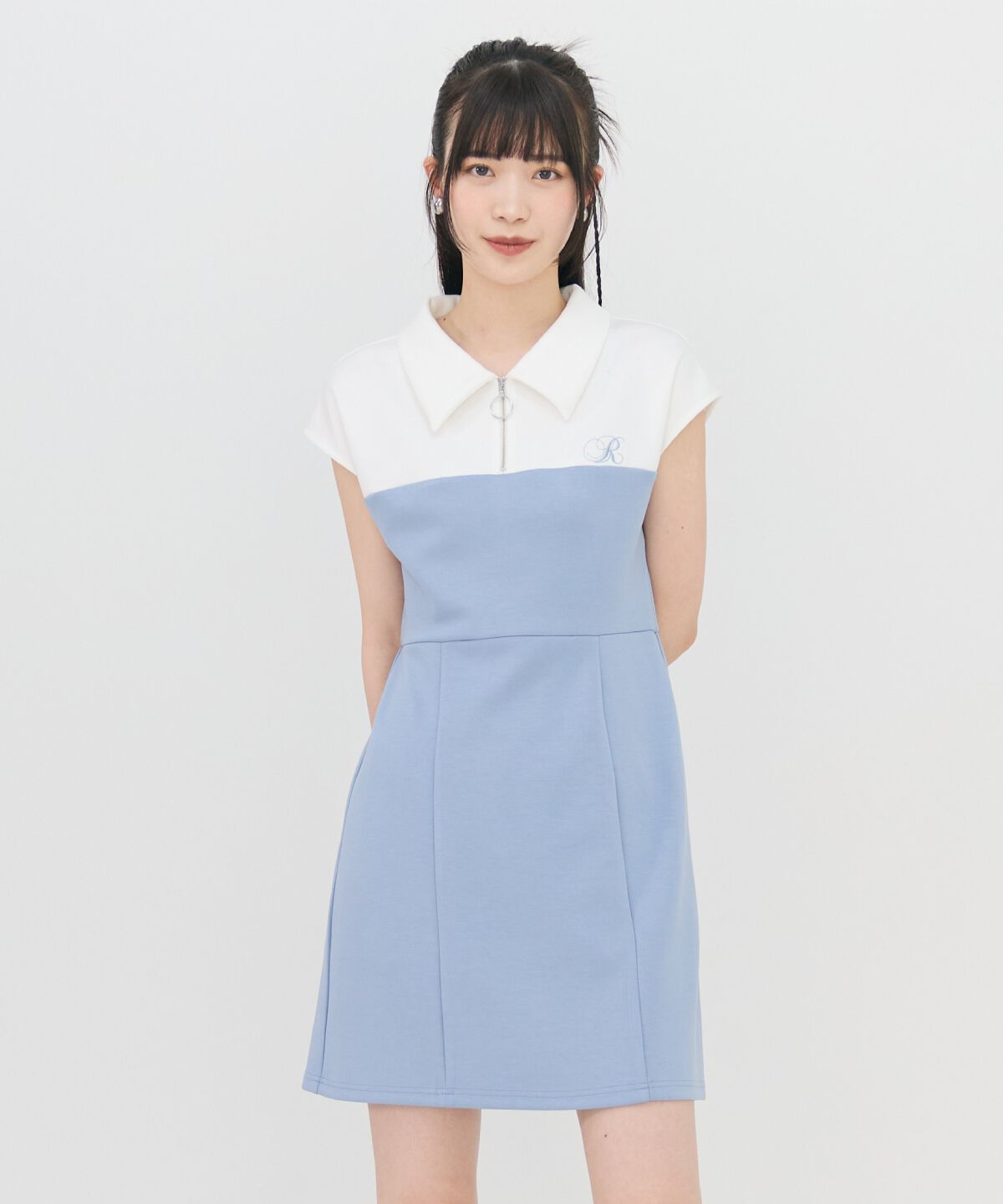 REDYAZEL「バイカラーポロミニワンピース」|ワンピース|