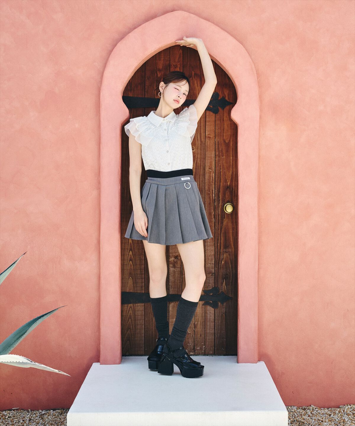 REDYAZEL「ラメレースフリルスリーブブラウス」|シャツ・ブラウス|