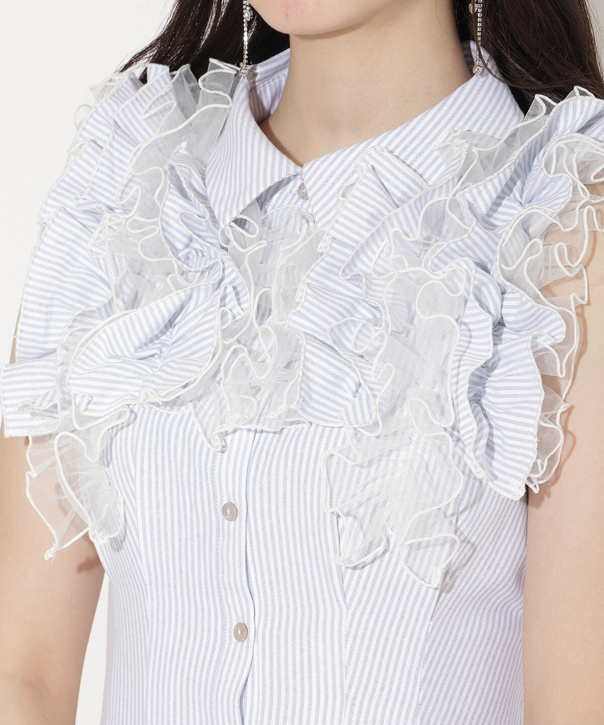 WILLSELECTION「フリルストライプワンピース」|ワンピース|