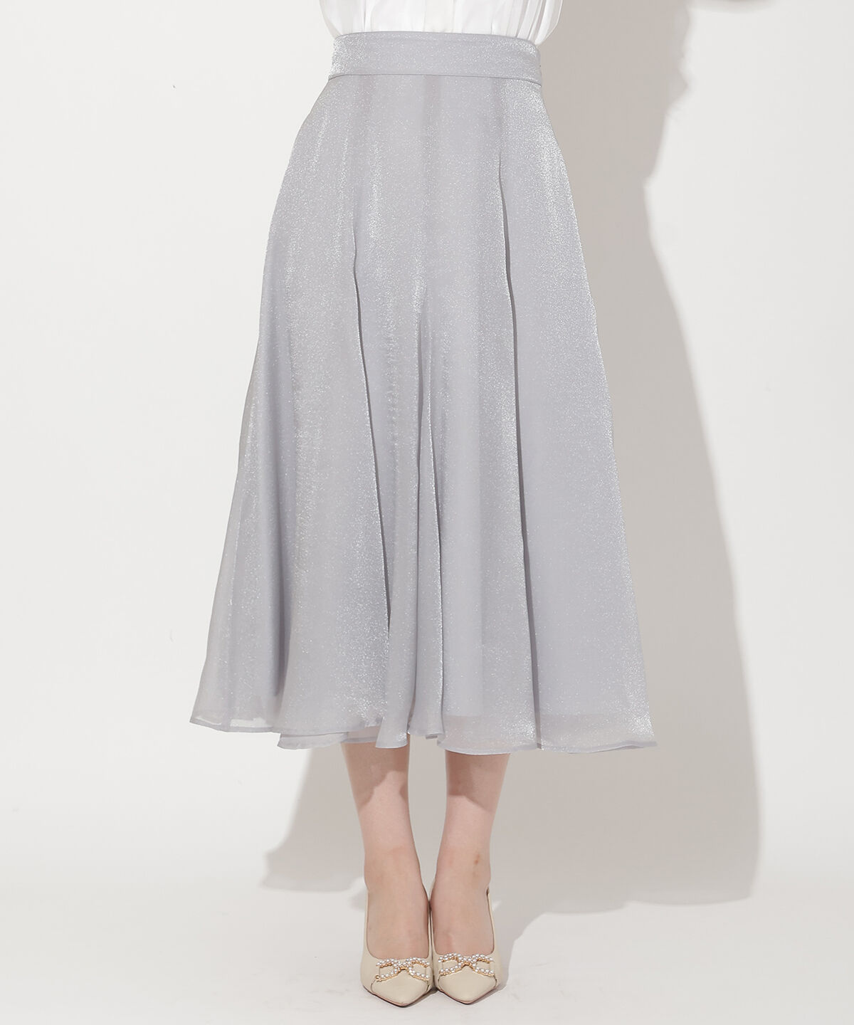 WILLSELECTION「シャイニーフレアスカート」|フレア|