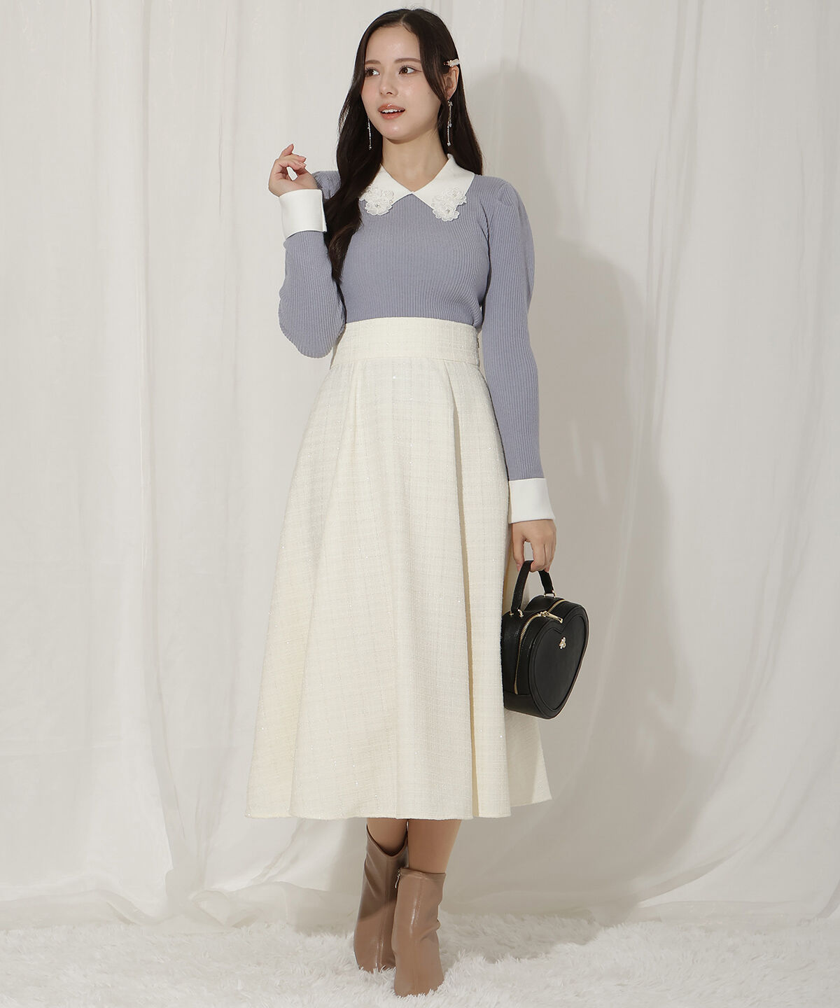 WILLSELECTION「ラメツイードフレアスカート」|フレア|