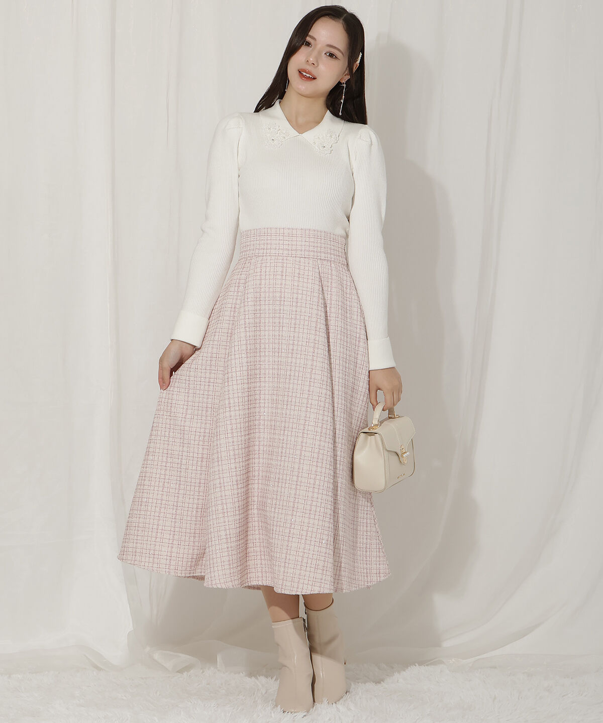 WILLSELECTION「ラメツイードフレアスカート」|フレア|